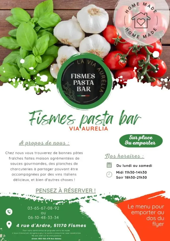 Menu_Fismes pasta bar Via Aurelia_Fismes_image_3