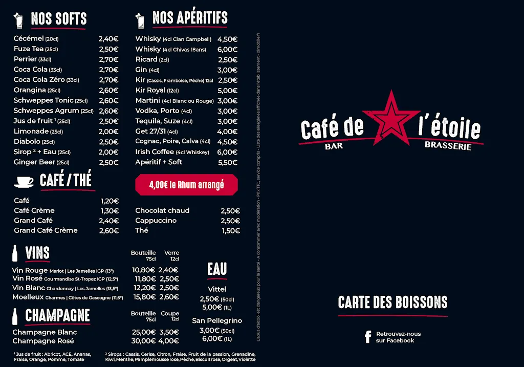 Menu_Café de l’étoile : Bar, Brasserie, Restaurant_Fismes_image_3