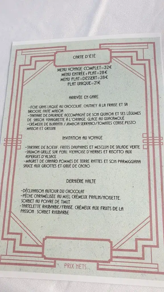 Menu_Les Secrets du Chocolat - Le Restaurant_Geispolsheim_image_1