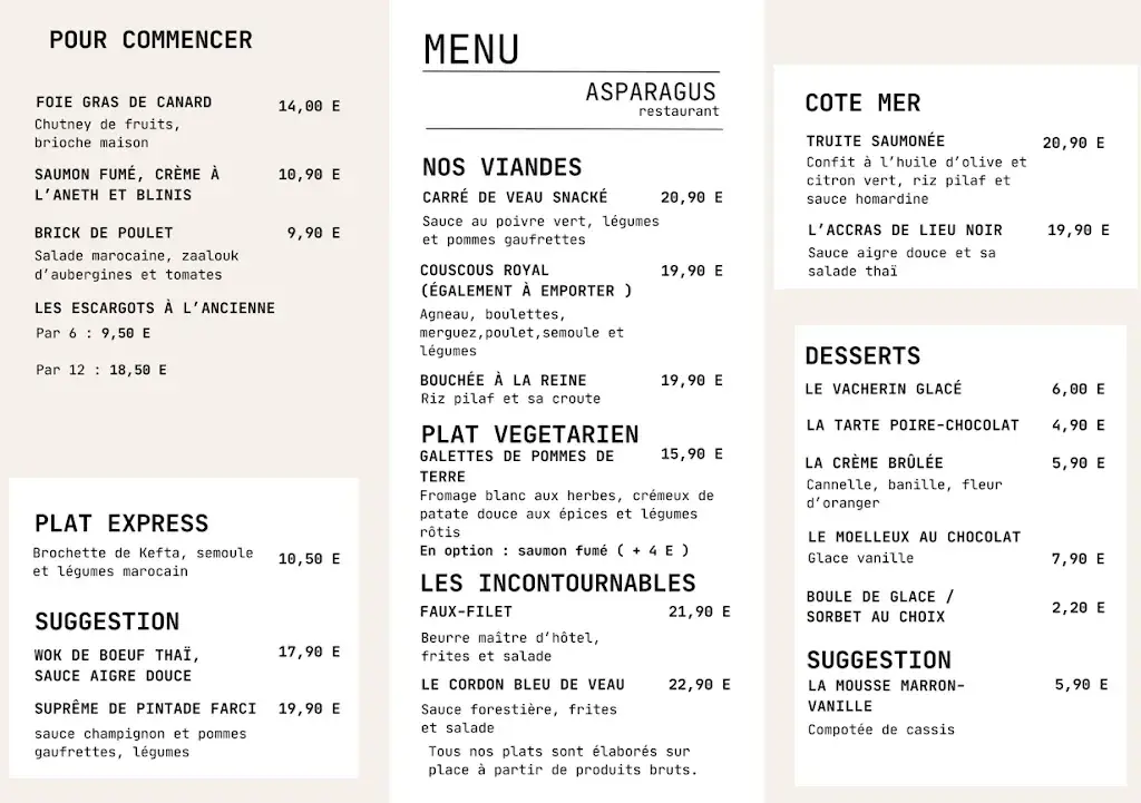 Menu_Restaurant L'asparagus - Hœrdt_Hœrdt_image_1