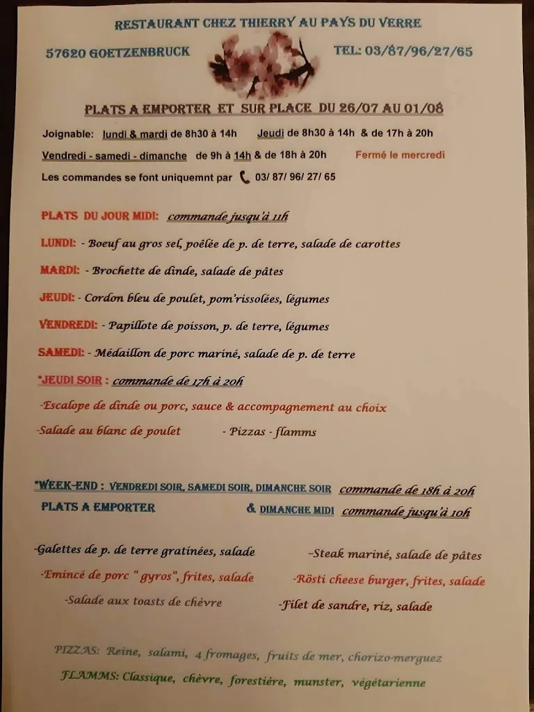 Menü_Chez Thierry Au Pays du Verre_Goetzenbruck_Bild_1