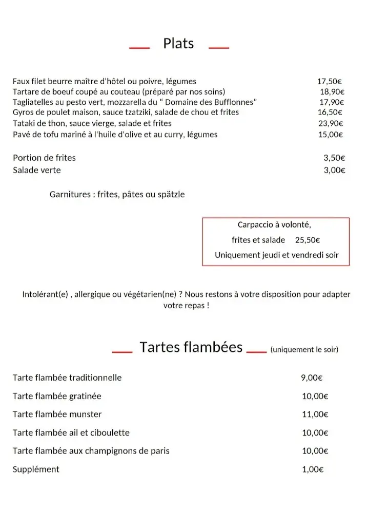 Menu_Le Parc restaurant_Gambsheim_image_1