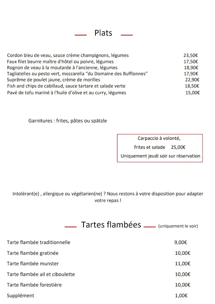 Menu_Le Parc restaurant_Gambsheim_image_4