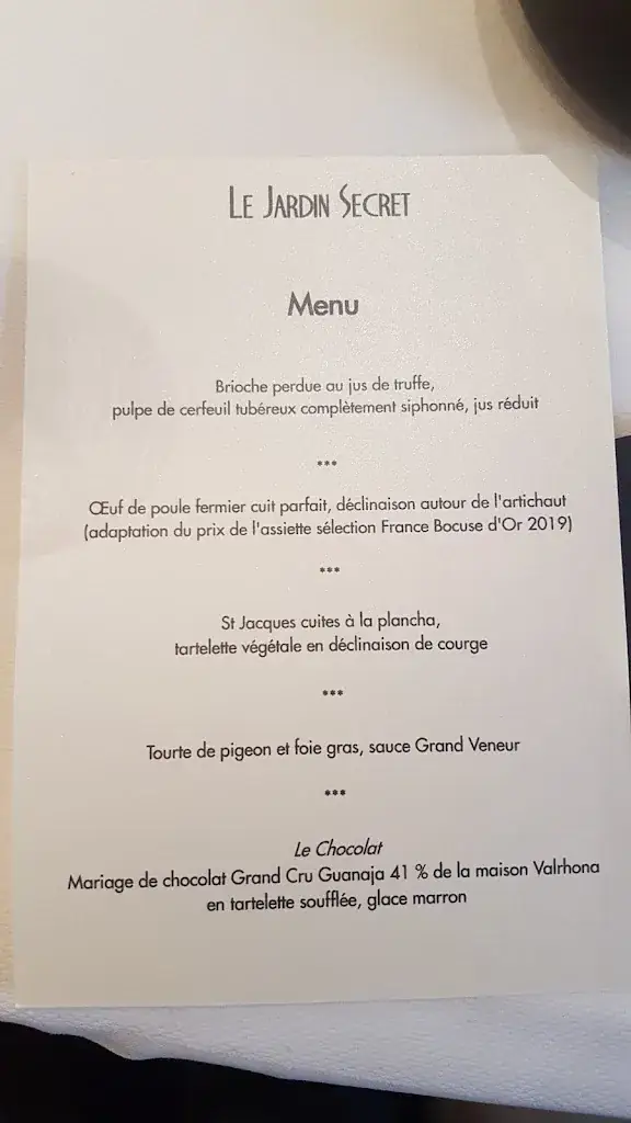 Menu_Le Jardin Secret [Gilles LEININGER] Restaurant gastronomique - Strasbourg La Wantzenau_Wantzenau_image_3