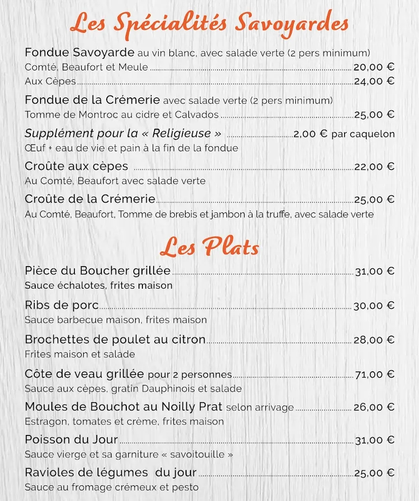 Menü_La Crémerie des Aiguilles_Chamonix-Mont-Blanc_Bild_1