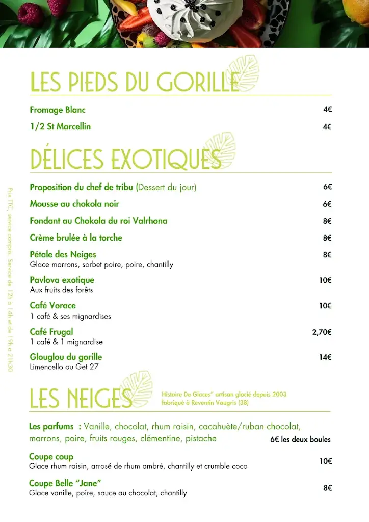 Menu_In Jungle - Resto Pub/club Hôtel_Beauvallon_immagine_2