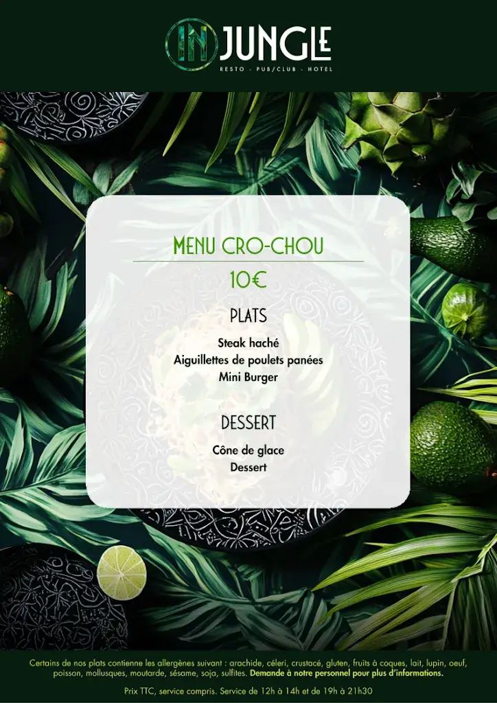Menu_In Jungle - Resto Pub/club Hôtel_Beauvallon_immagine_4