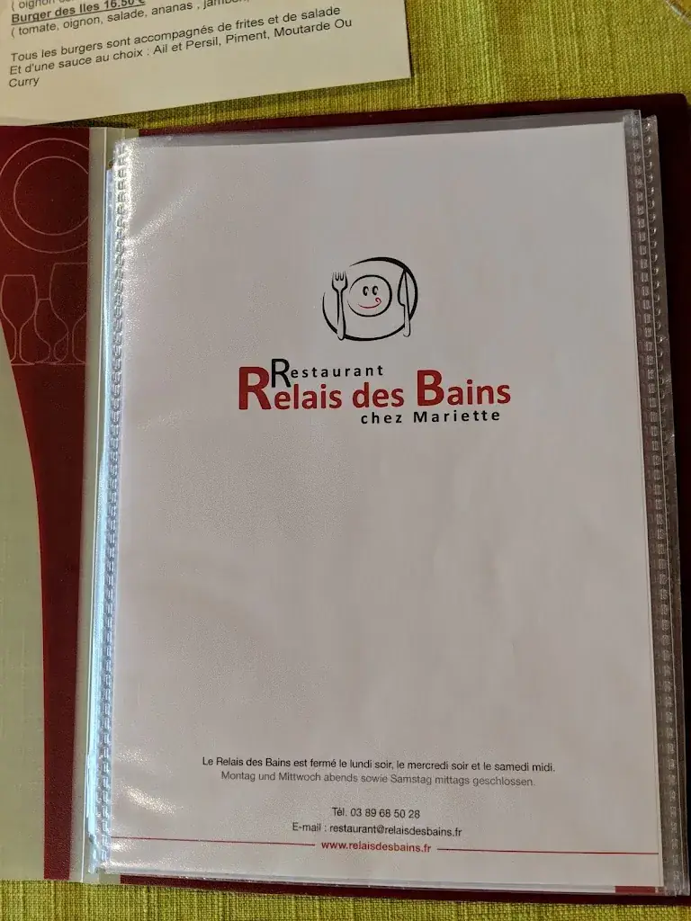 Menu_Relais des bains_Hagenthal-le-Haut_imagen_1