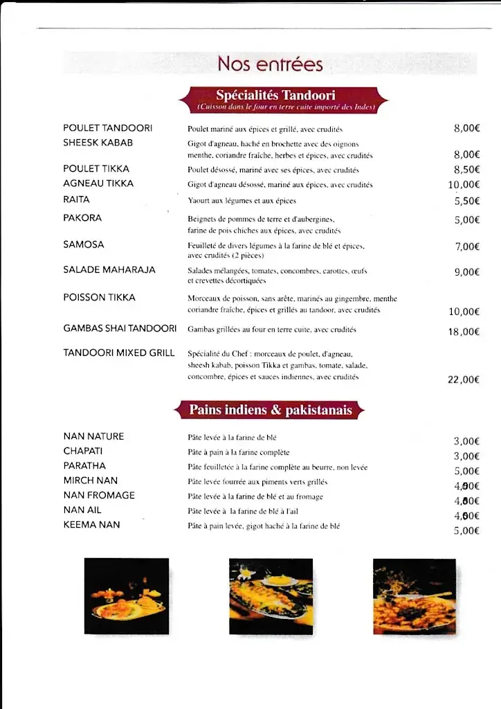 Menu_Restaurant LE MAHARAJA Chateau--Gaillard 01500_Château-Gaillard_image_3