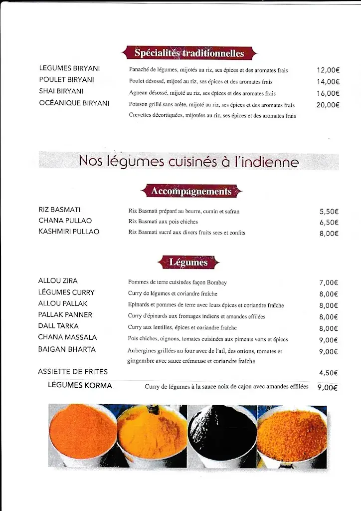 Menu_Restaurant LE MAHARAJA Chateau--Gaillard 01500_Château-Gaillard_image_4