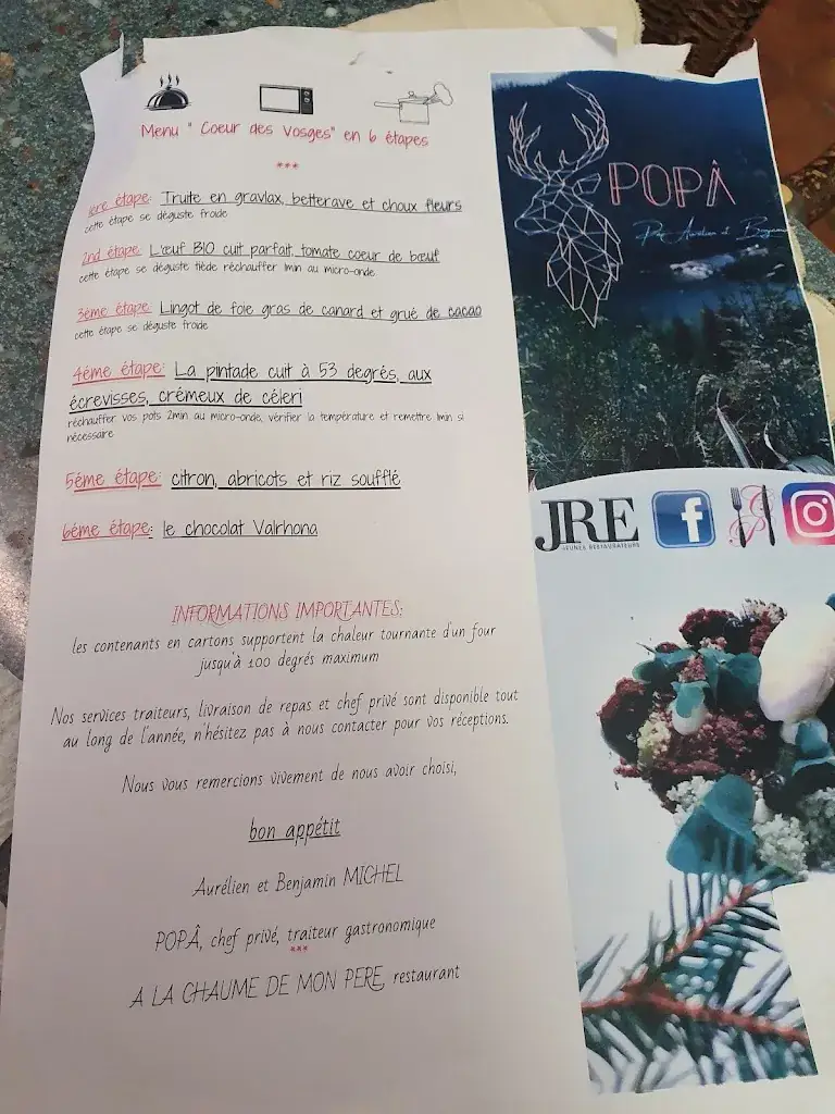 Menu_A la Chaume de mon Père (Table bistronomique)_Gérardmer_imagen_1
