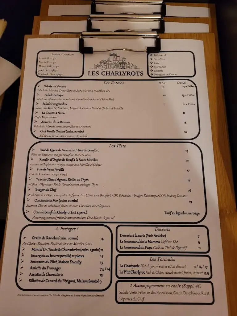 Menu_« LES CHARLYROTS » Mamma Gina_Charly_image_1