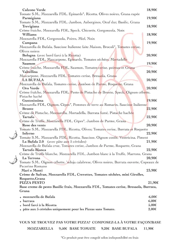 Menü_La Bufala Italian Pizza & Pasta_Hégenheim_Bild_3