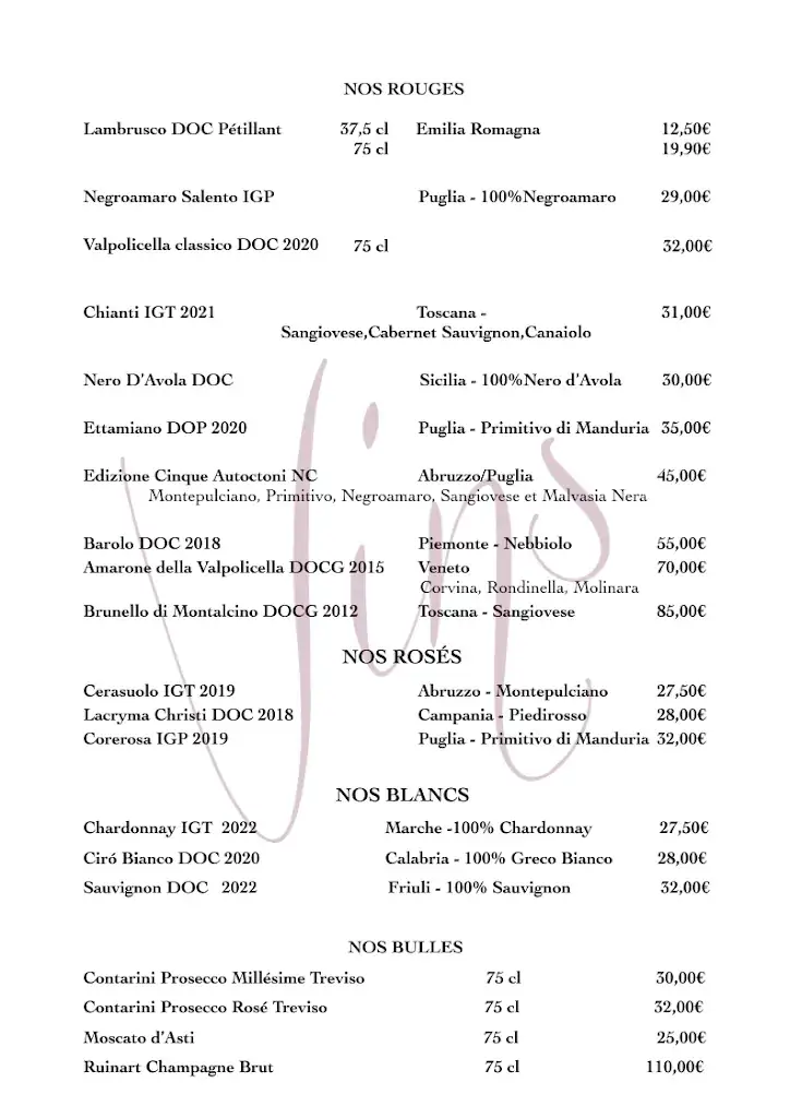 Menü_La Bufala Italian Pizza & Pasta_Hégenheim_Bild_4