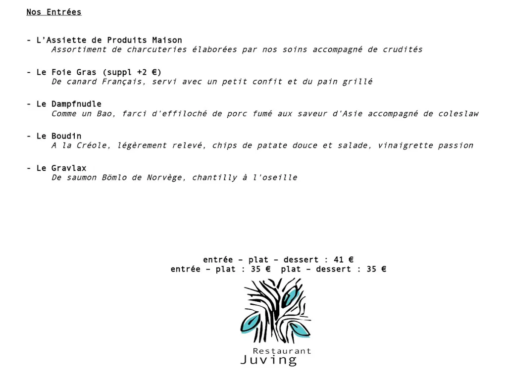 Menu_Restaurant JUVING_Herbitzheim_image_1