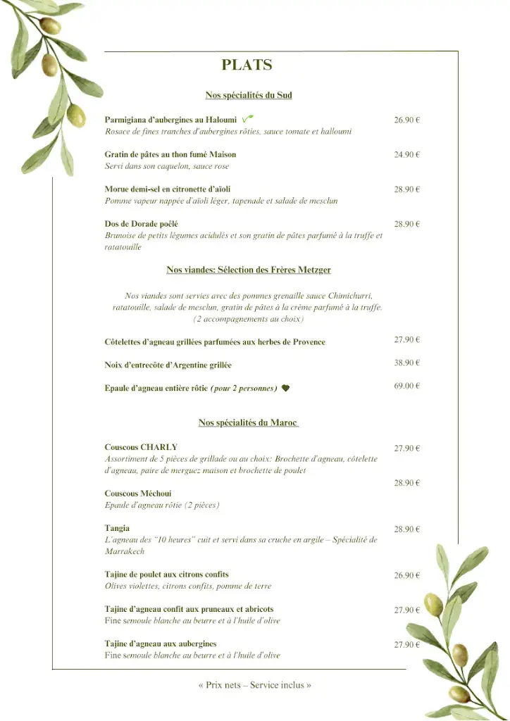 Menu_Charly Restaurant Méditerranéen_Paris_image_2