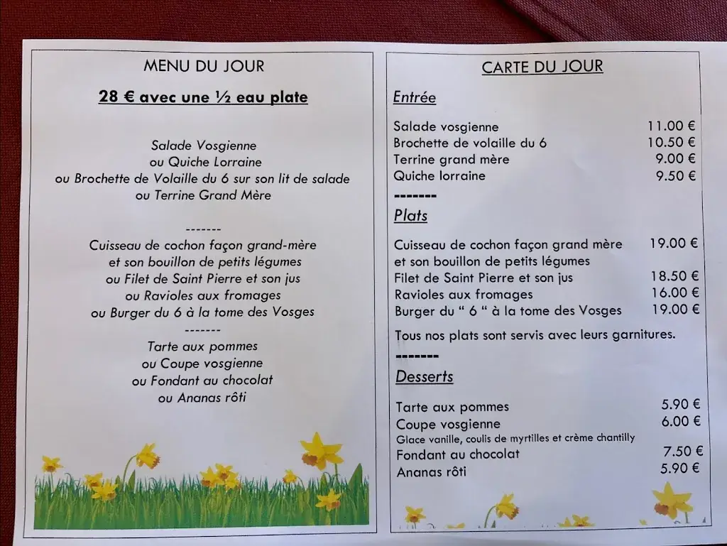 Menu_Le 6 gerardmer_Gérardmer_image_1