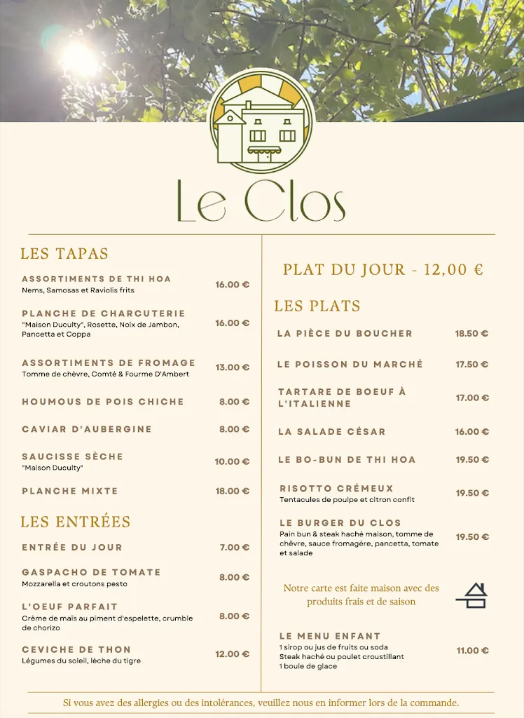 Menu_Le Clos de Millery_Millery_imagen_1