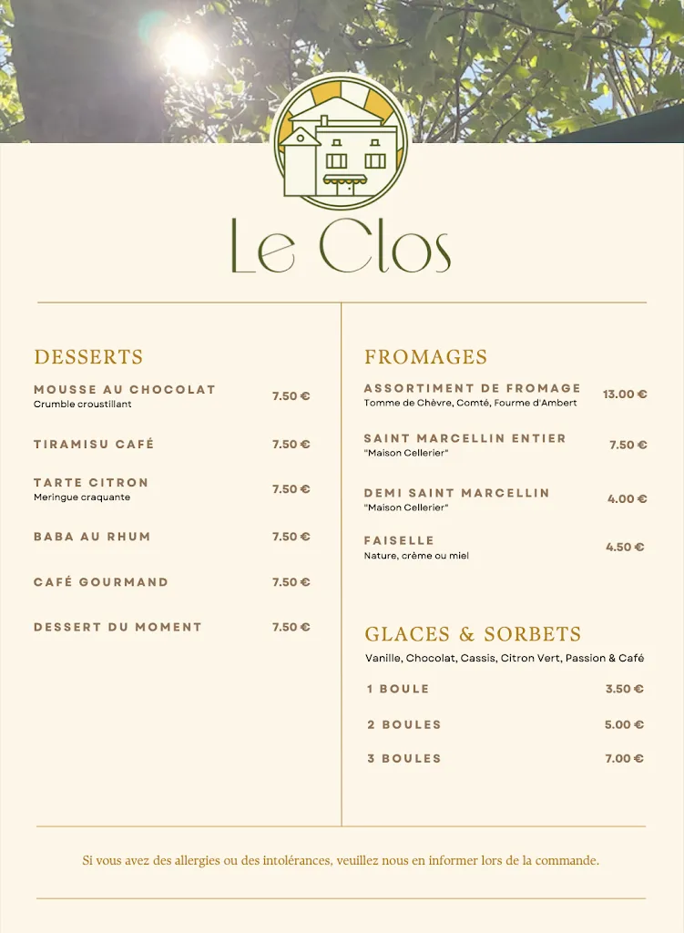 Menu_Le Clos de Millery_Millery_imagen_2