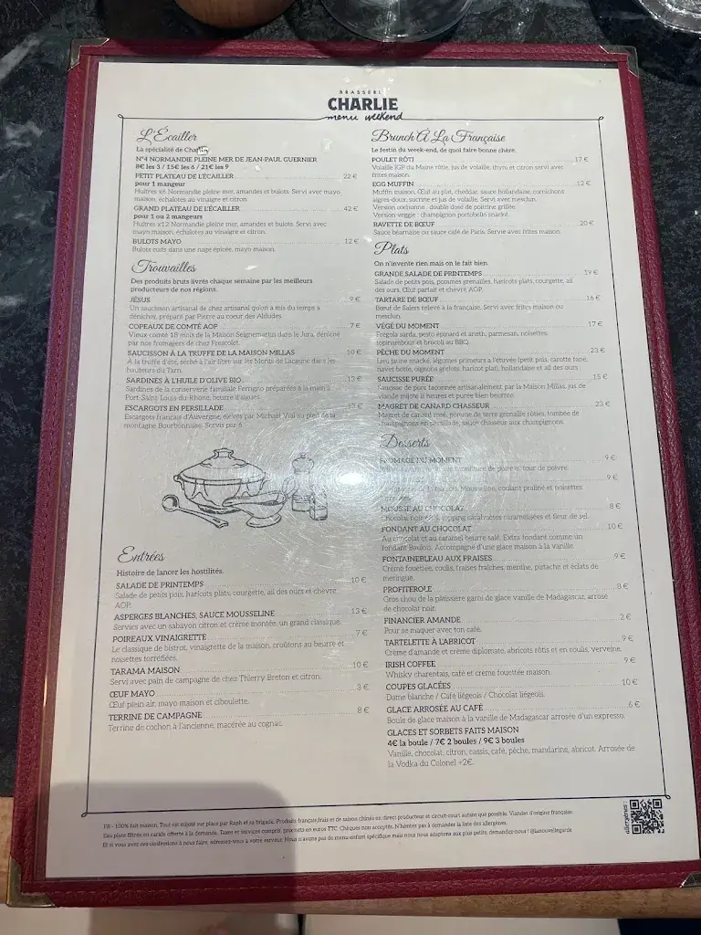 Menu_Brasserie Charlie_Neuilly-sur-Seine_immagine_2