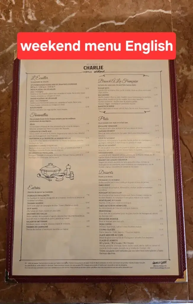 Menu_Brasserie Charlie_Neuilly-sur-Seine_immagine_3