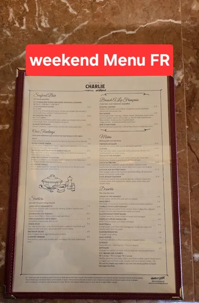Menu_Brasserie Charlie_Neuilly-sur-Seine_immagine_4