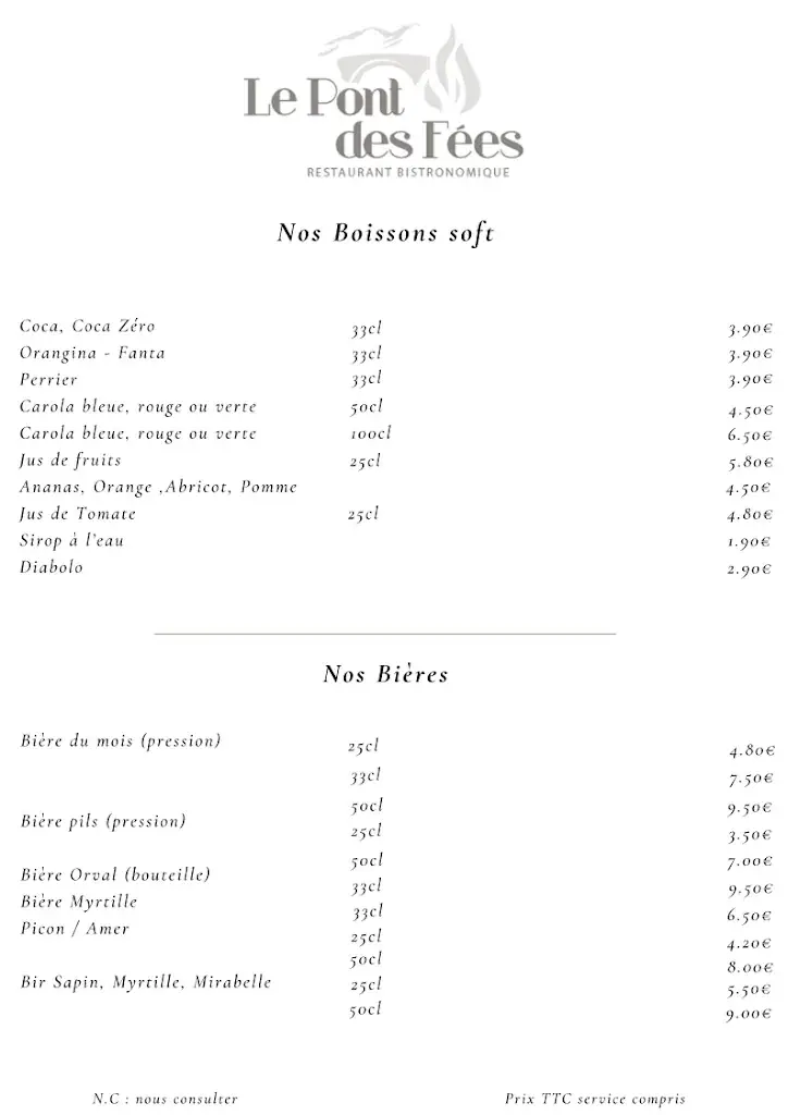 Menu_Restaurant Le Pont des Fées_Gérardmer_immagine_2