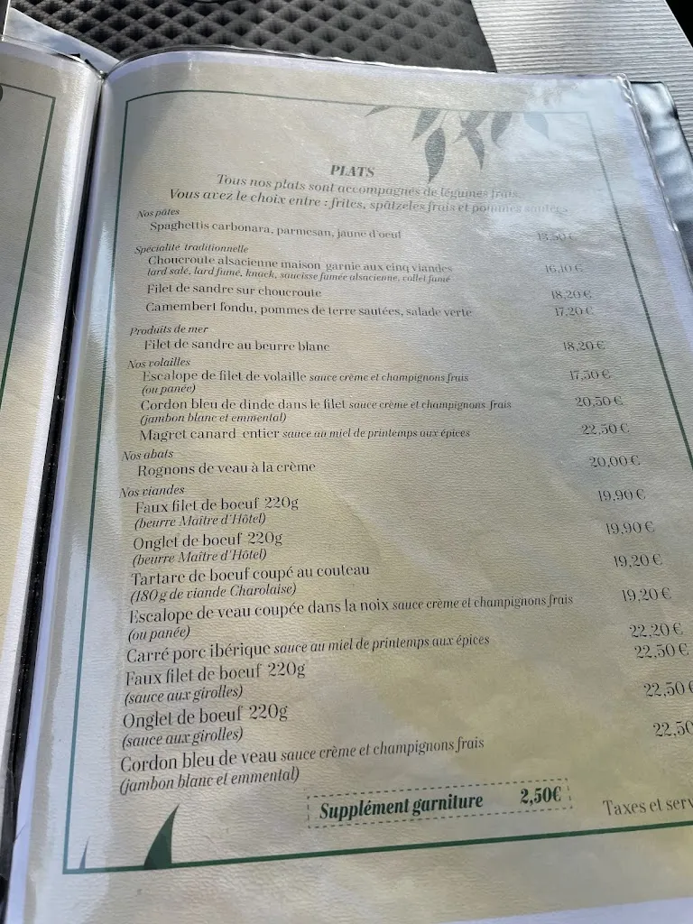 Menu_Restaurant Au Tilleul à hoenheim_Hœnheim_image_2