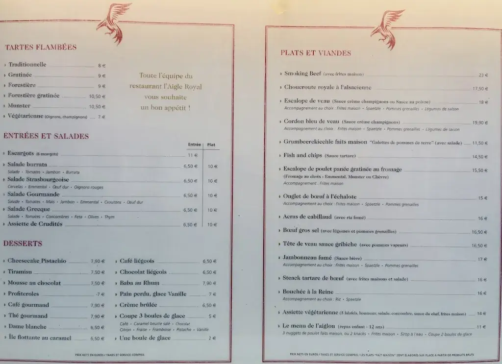 Menu_L'aigle Royal_Bischheim_image_1