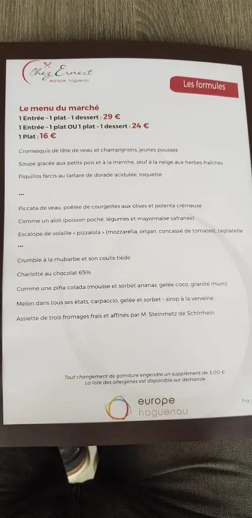 Menu_Restaurant Chez Ernest [Europe Haguenau]_Haguenau_image_2