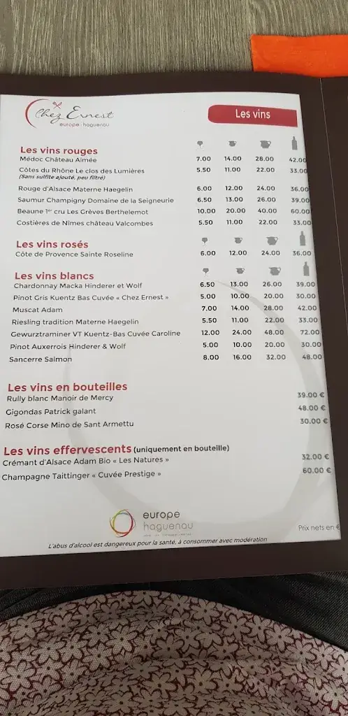 Menu_Restaurant Chez Ernest [Europe Haguenau]_Haguenau_image_3