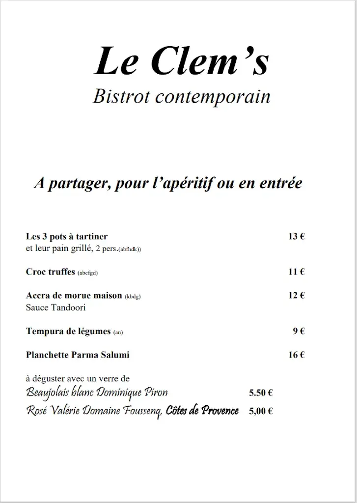 Menu_Le Clem's_Haguenau_image_2