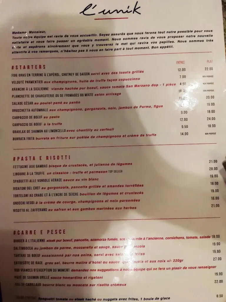 Menu_L’UNIK HAGUENAU - RESTAURANT MÉDITERRANÉEN_Haguenau_immagine_1