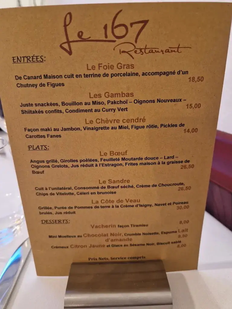 Menu_Le 167 Restaurant Haguenau_Haguenau_image_4