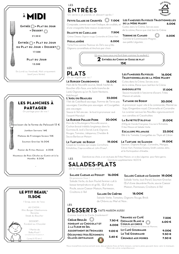Menu_Café-Restaurant Le Beaulieu_Charbonnières-les-Bains_image_1