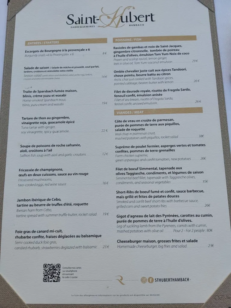 Menu_Restaurant Saint-Hubert_Hambach_image_1