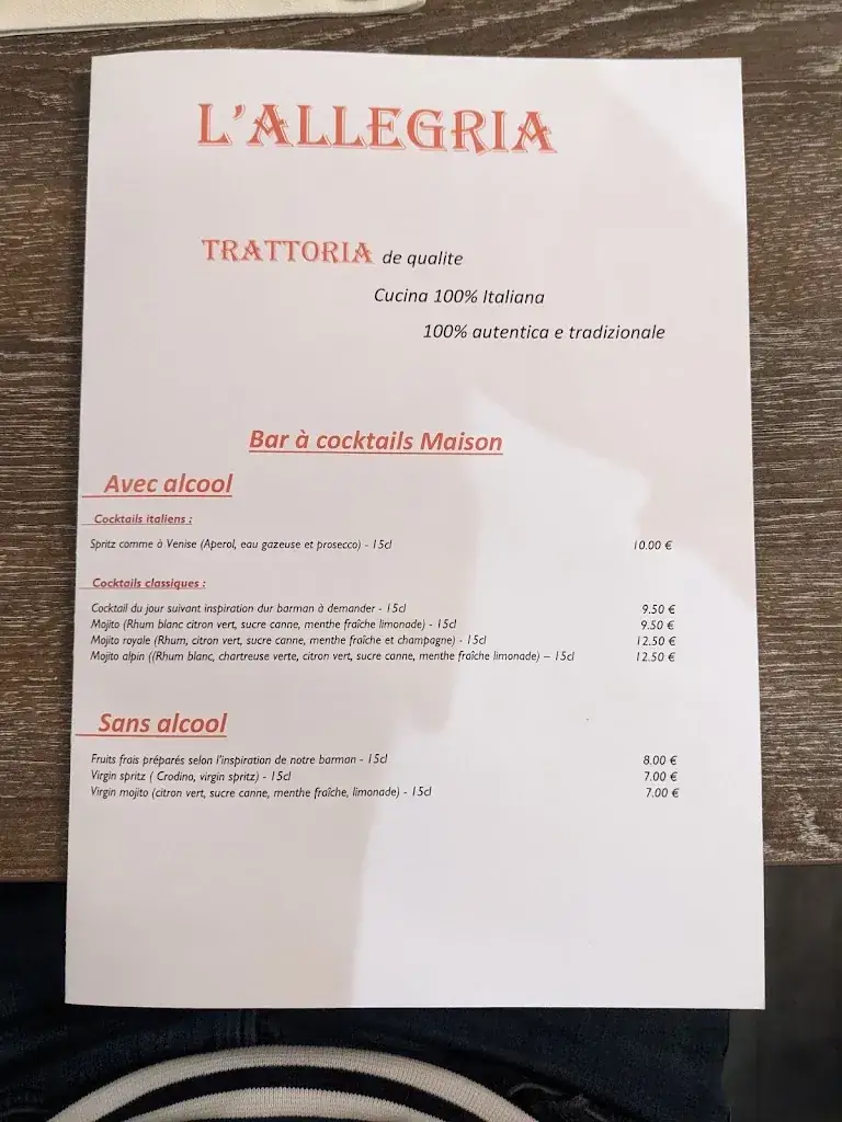Menu_trattoria L'Allegria_Charbonnières-les-Bains_image_3
