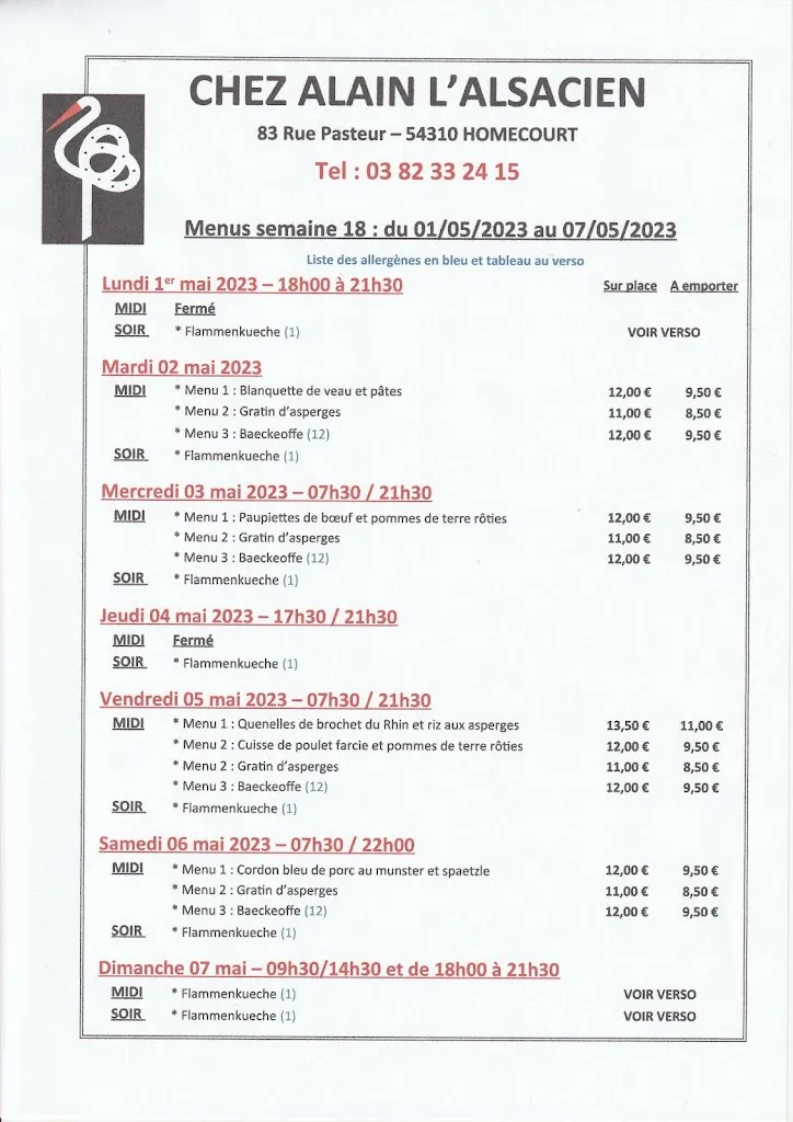 Menu_Chez Alain l'Alsacien_Homécourt_image_2