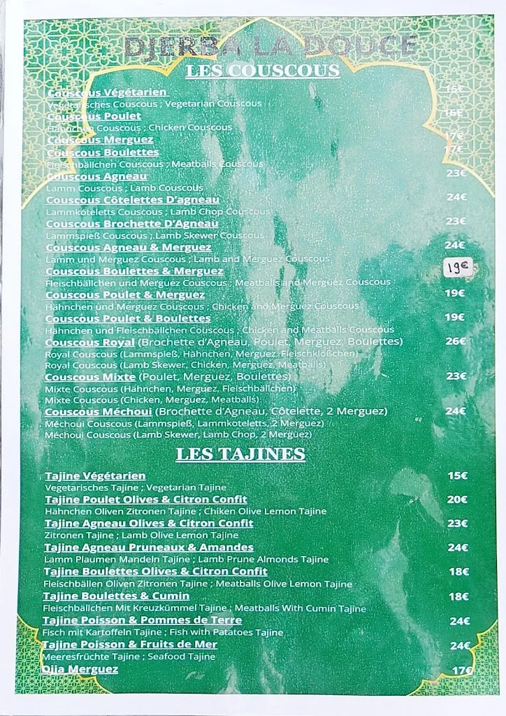 Menu_D'Jerba La Douce_Colmar_immagine_1