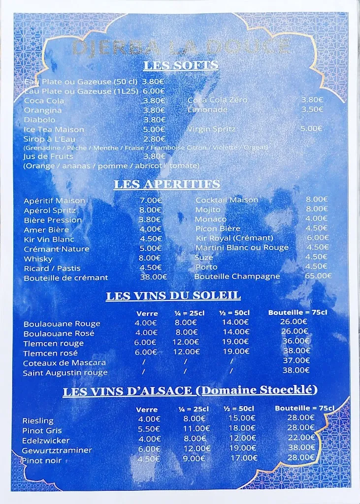 Menu_D'Jerba La Douce_Colmar_immagine_4