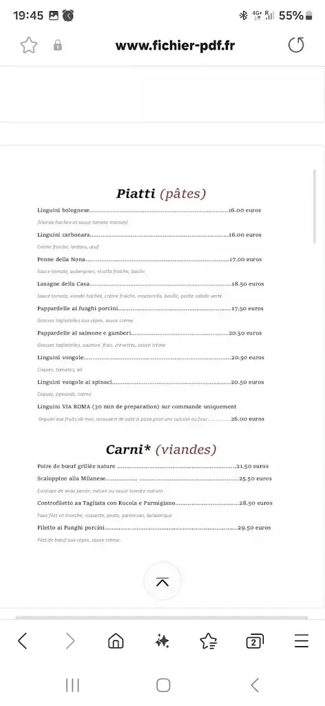Menu_Via Roma Colmar_Colmar_image_4
