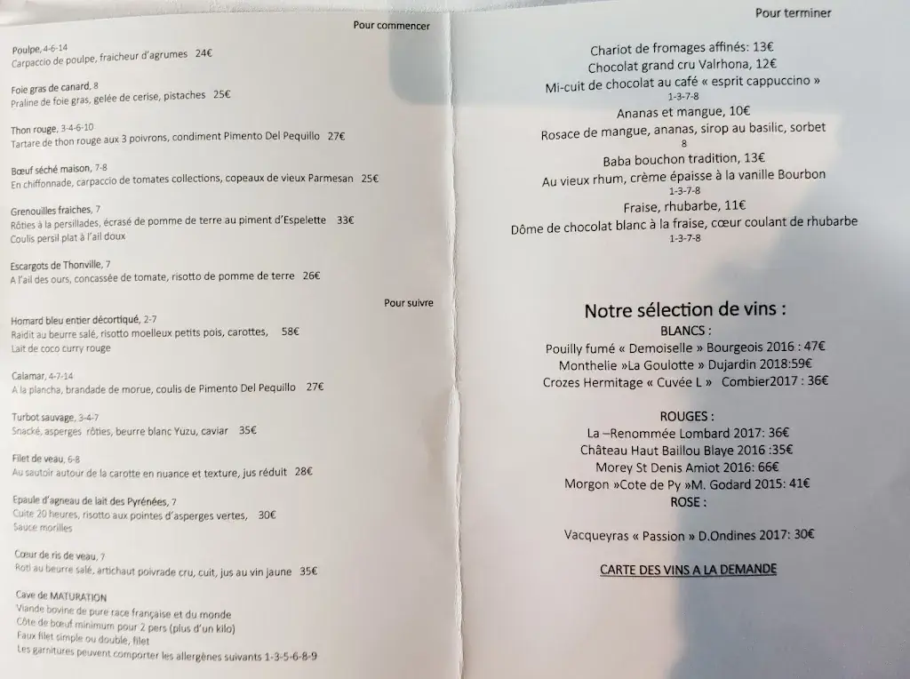 Menu_Restaurant Les Etangs_Manom_image_1