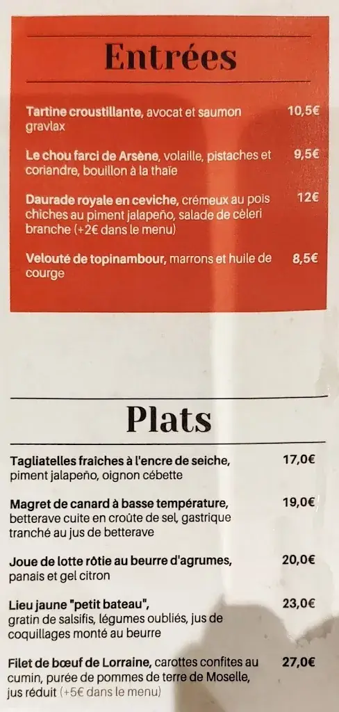 Menu_Restaurant Arsène & Clara_Thionville_image_1
