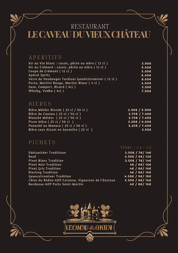 Menu_Le Caveau du vieux château_Hochfelden_image_1