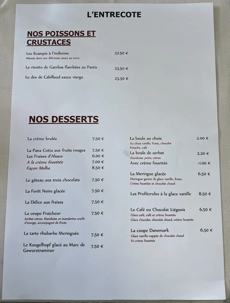 Menu_L'Entrecôte de Mulhouse_Mulhouse_image_1