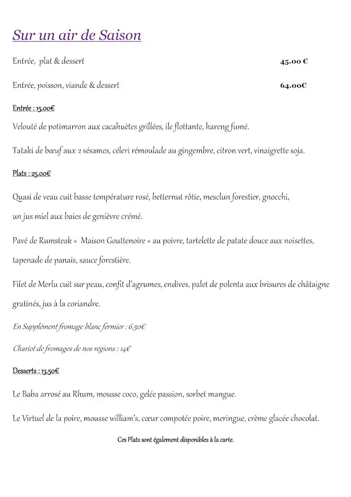 Menu_Restaurant et Hotel Le Relais de l'Abbaye_Charlieu_image_3