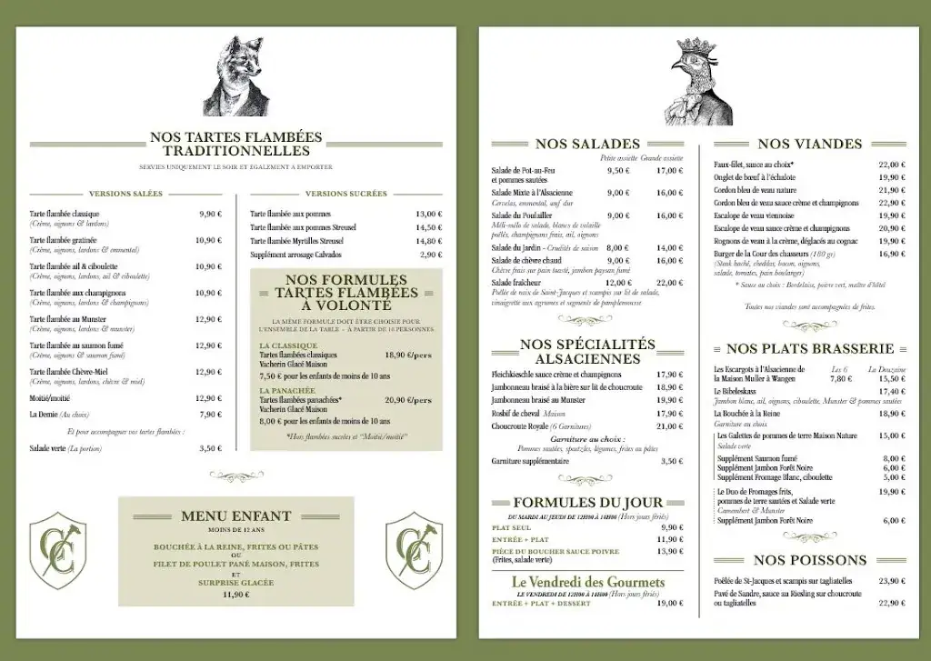 Menu_Restaurant La Cour des Chasseurs_Wantzenau_image_1