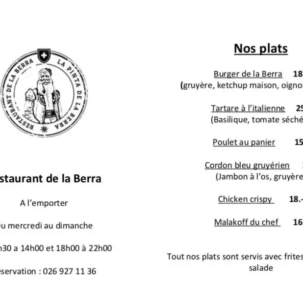 Menu_Restaurant de la Berra_Val-de-Charmey_image_3