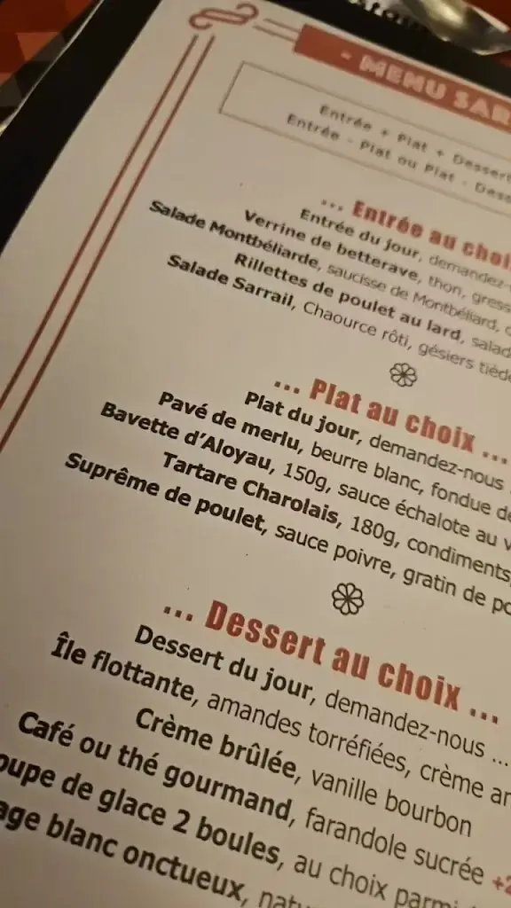 Menu_Restaurant Le Sarrail_Chapelle-Saint-Luc_image_3