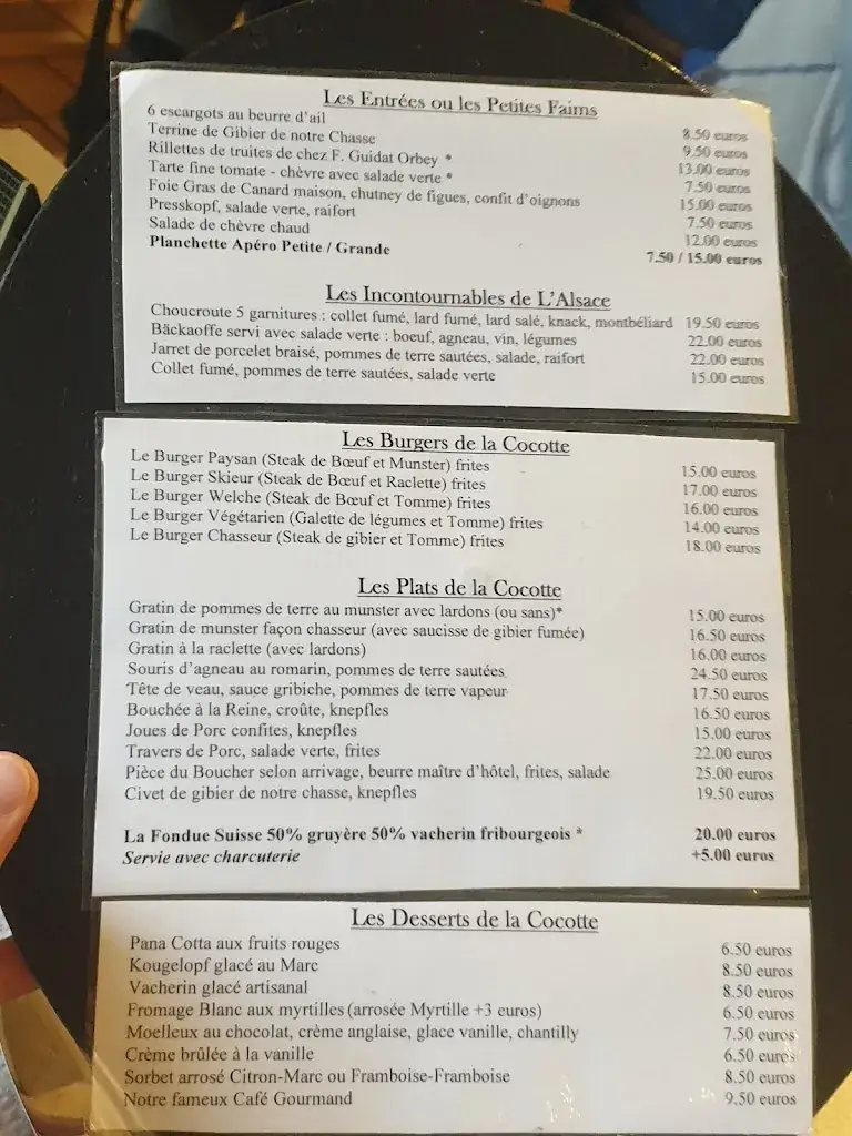 Menü_La Cocotte Rouge_Orbey_Bild_1